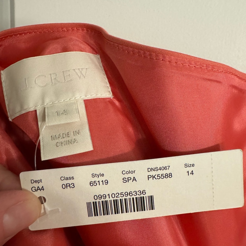J.Crew Cotton Cady Misha Dress / Color: Sweet Papaya (orange / coral). Size 14. - Picture 2 of 3